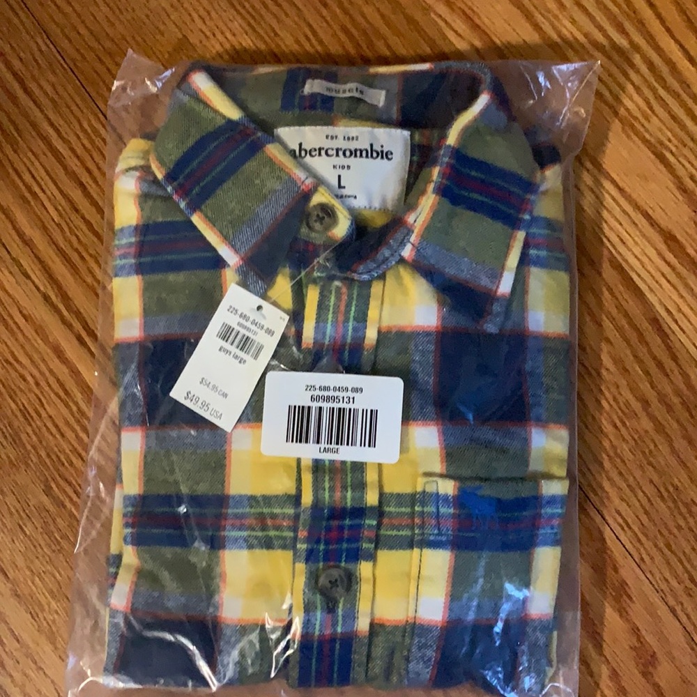 NWT Abercrombie kids long sleeve button down